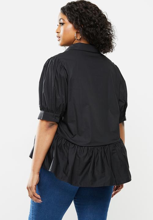Missguided - Plus size oversized smock top - black