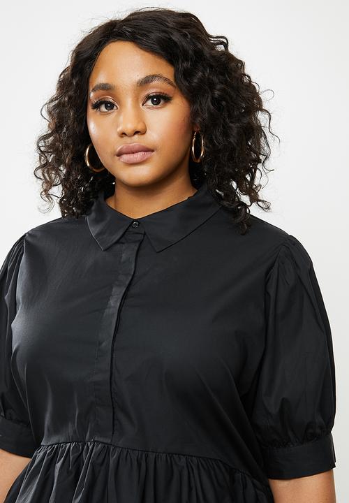 Missguided - Plus size oversized smock top - black