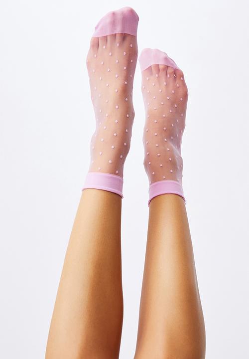 Cotton On - Spot sheer sock - lilac