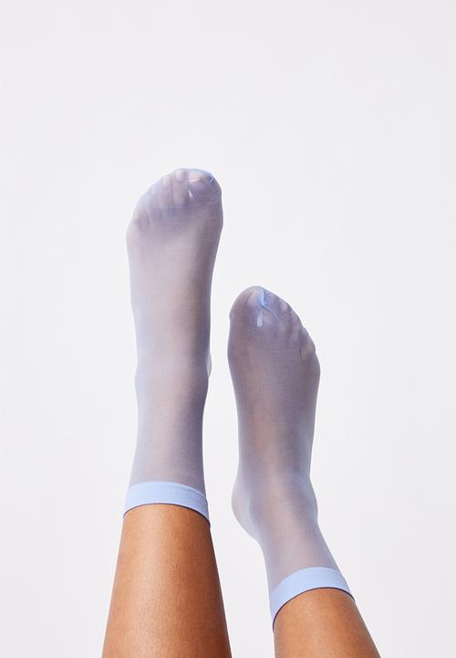 Cotton On - Sheer sock - plain vintage blue