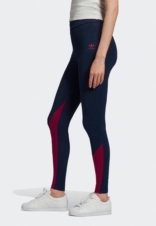 adidas Originals - Large logo tights - collegiate navy & power berry