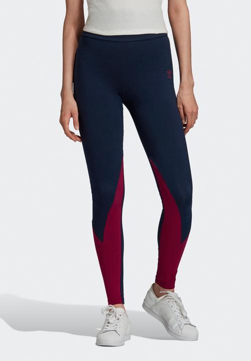 adidas Originals - Large logo tights - collegiate navy & power berry