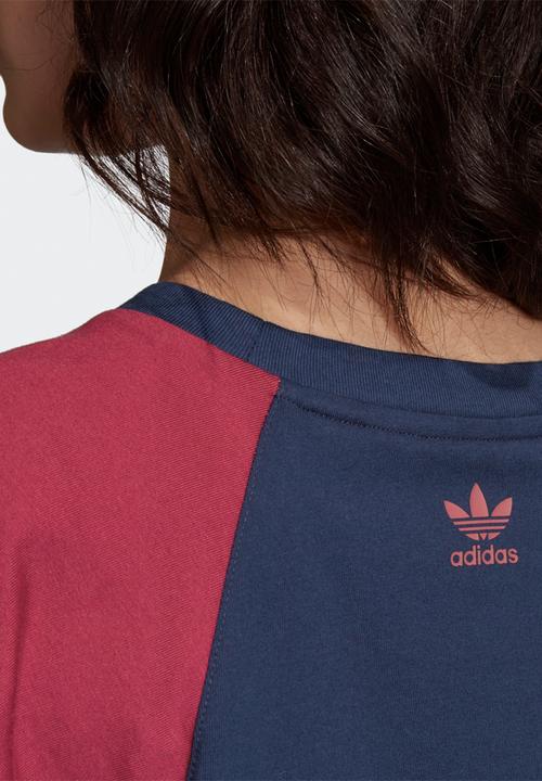 adidas Originals - Large logo tee - collegiate navy & power berry