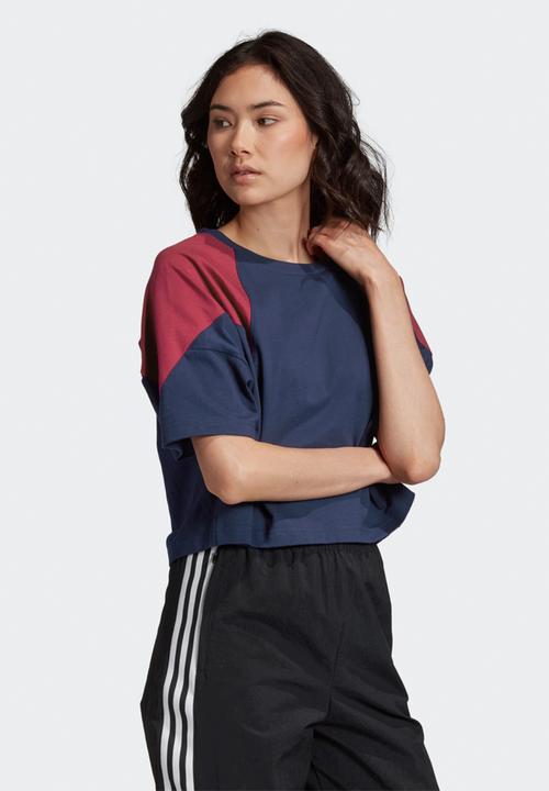 adidas Originals - Large logo tee - collegiate navy & power berry