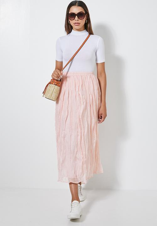 Superbalist - Crushed maxi skirt - blush pink