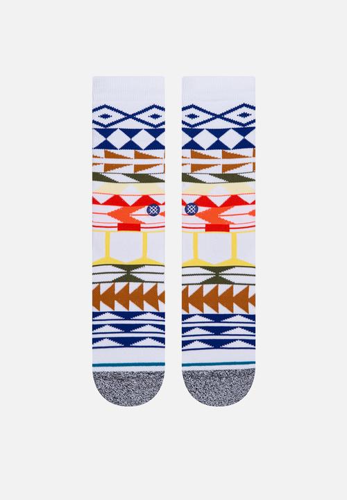 Stance Socks - Warrior print socks - white