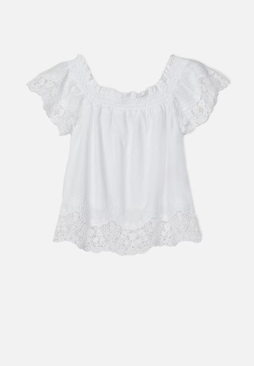 Name It - Hayla short sleeve blouse - white