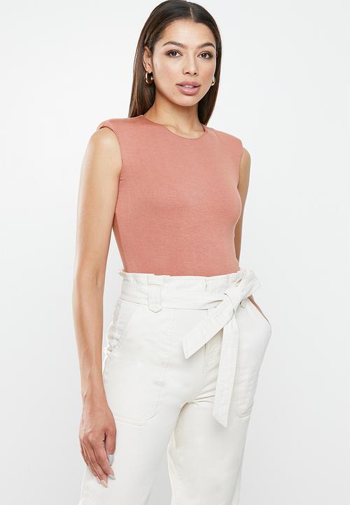 VELVET - Muscle open back bodysuit - rose