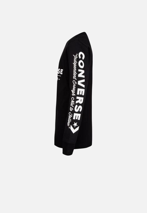 Converse - Originals wordmark long sleeve tee - black