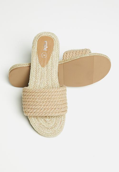 Cotton On - Remi rope single vamp espadrile slide - neutral rope