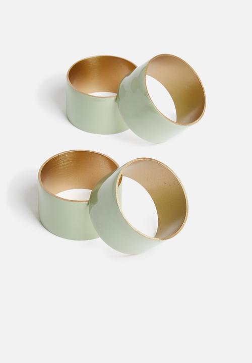 Sixth Floor - Ella napkin ring set of 4 - sea foam