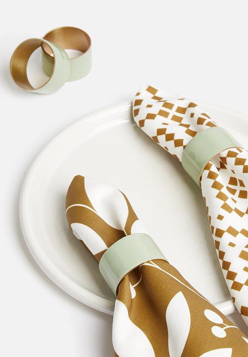 Sixth Floor - Ella napkin ring set of 4 - sea foam