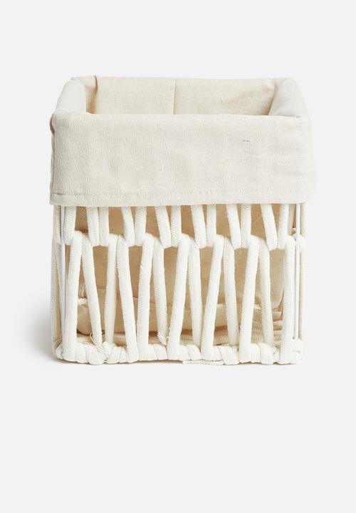 Sixth Floor - Braided cotton rope storage box - cream
