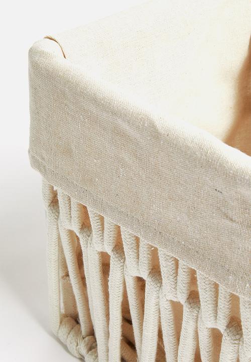 Sixth Floor - Braided cotton rope storage box - cream