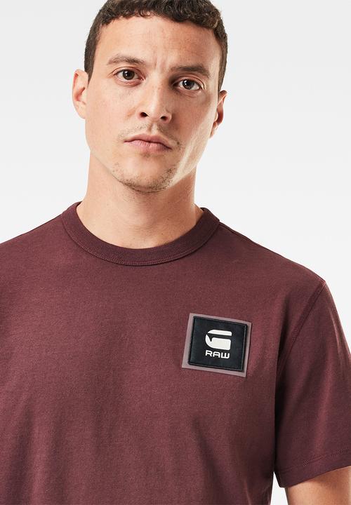 G-STAR - Badge logo+ r short sleeve tee - burgundy