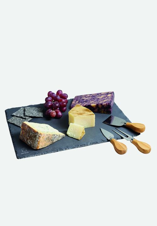 Kitchen Craft - Artesà slate cheese platter set- charcoal