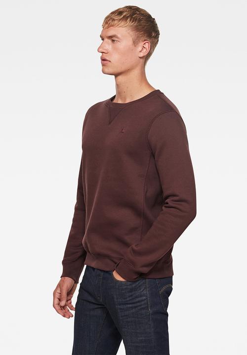 G-STAR - Premium core r long sleeve sweat - burgundy 