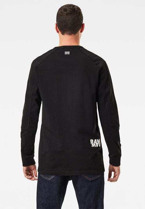 G-STAR - Multi logo+ korpaz r long sleeve  - black