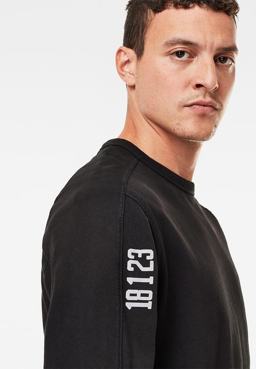 G-STAR - Multi logo+ korpaz r long sleeve  - black