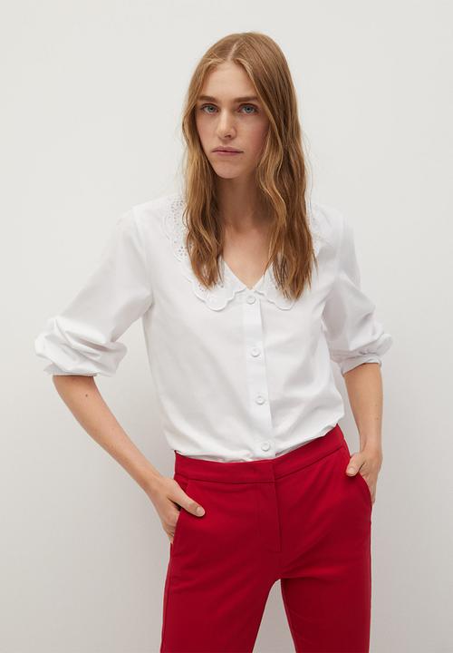 MANGO - Trousers cola - red