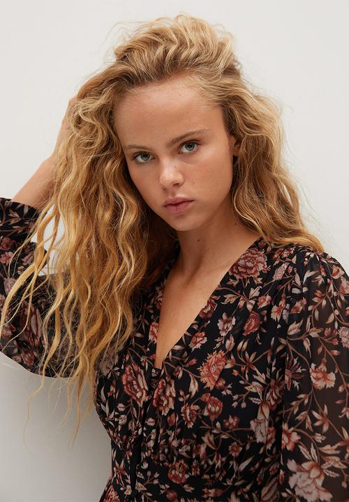MANGO - Dress winter - black & floral