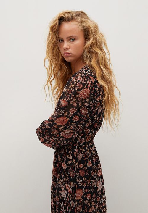 MANGO - Dress winter - black & floral