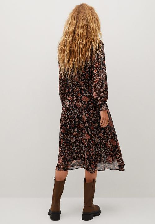 MANGO - Dress winter - black & floral