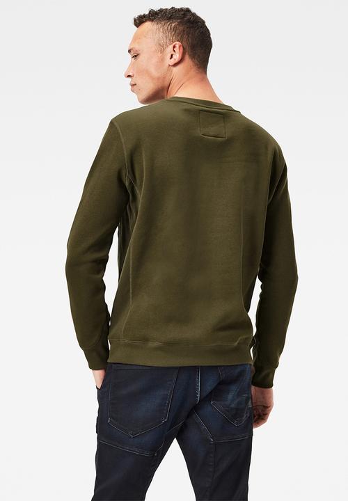 G-STAR - Premium core r long sleeve sweat - olive