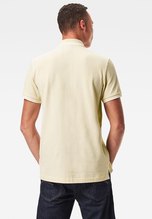G-STAR - Dunda slim stripe short sleeve polo - milk