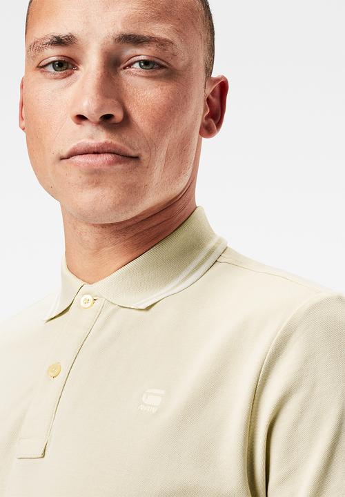 G-STAR - Dunda slim stripe short sleeve polo - milk