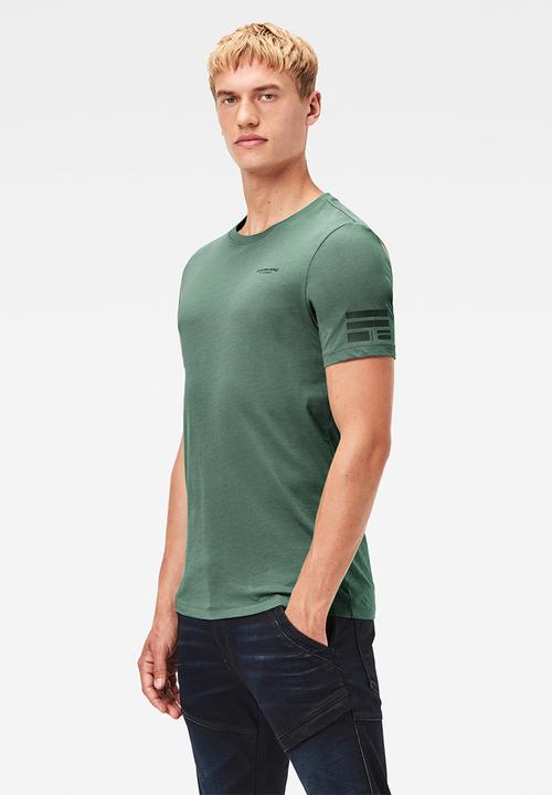G-STAR - Text gr slim r t short sleeve tee - teal