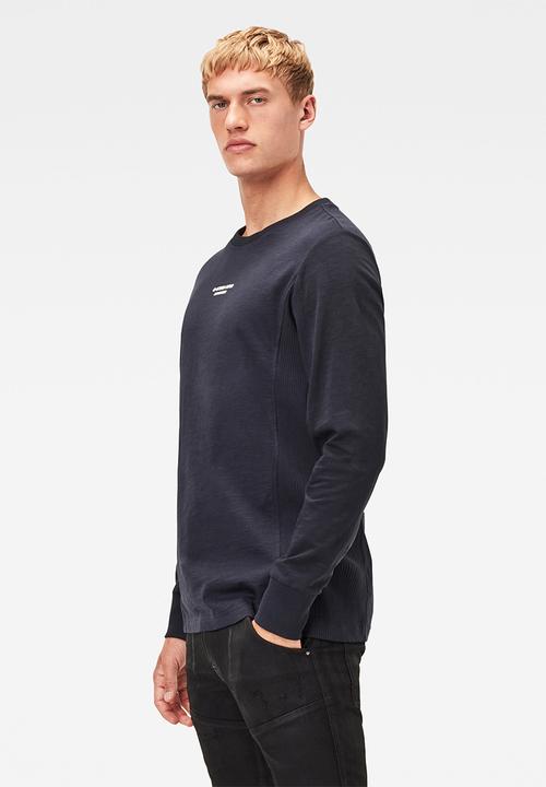 G-STAR - Motac logo r long sleeve tee - navy