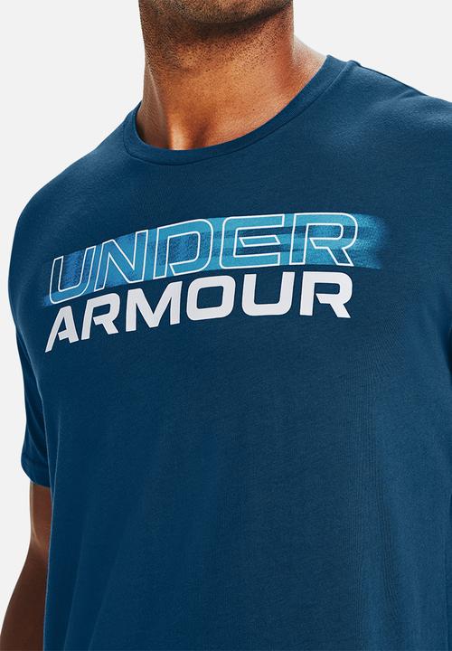 Under Armour - Ua blurry logo wordmark tee - blue