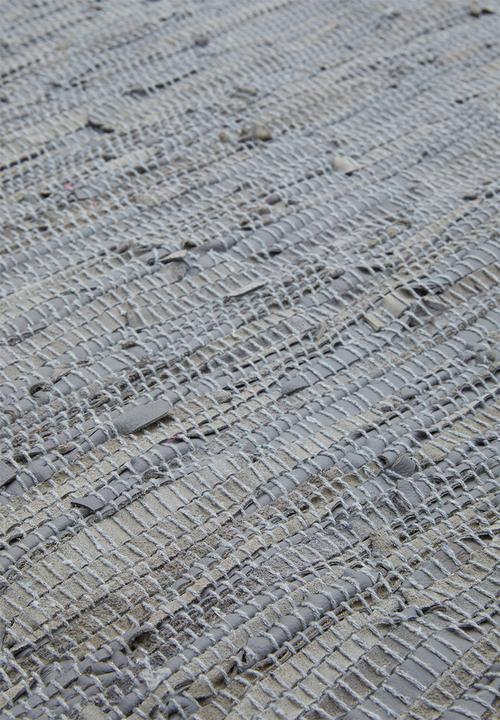 Sixth Floor - Hemp and leather rug - grey