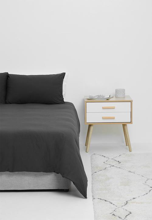T-shirt Bed Co. - T-shirt cotton duvet cover set - deep charcoal