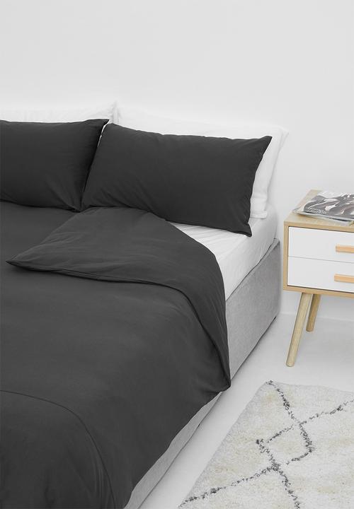 T-shirt Bed Co. - T-shirt cotton duvet cover set - deep charcoal