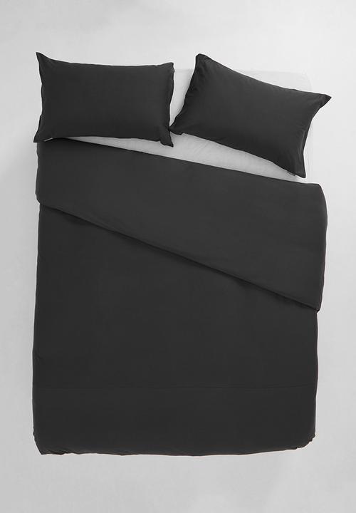 T-shirt Bed Co. - T-shirt cotton duvet cover set - deep charcoal