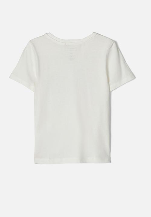 Name It - Fancy short sleeve boxy tee - white