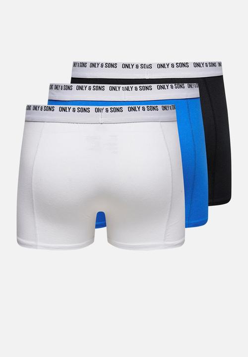 Only & Sons - Austin solid trunk 3-pack - white