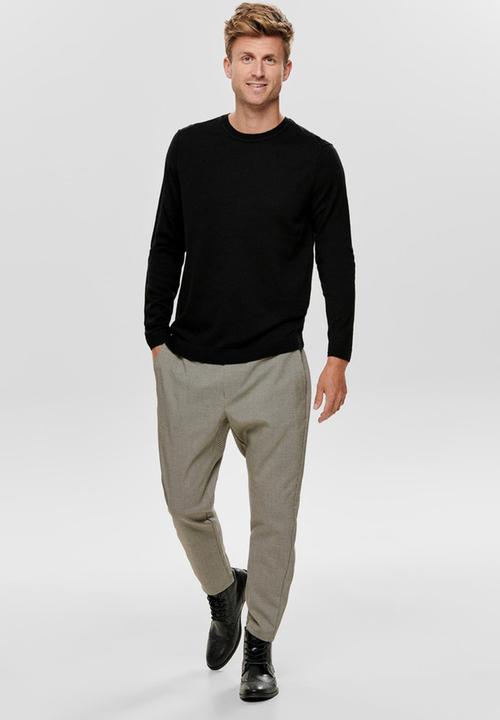 Only & Sons - Tyler 12 m crew neck knit - black