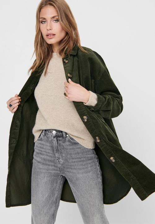 Jacqueline de Yong - Tory corduroy worker shirt - green 