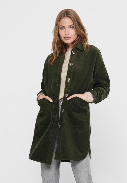 Jacqueline de Yong - Tory corduroy worker shirt - green 