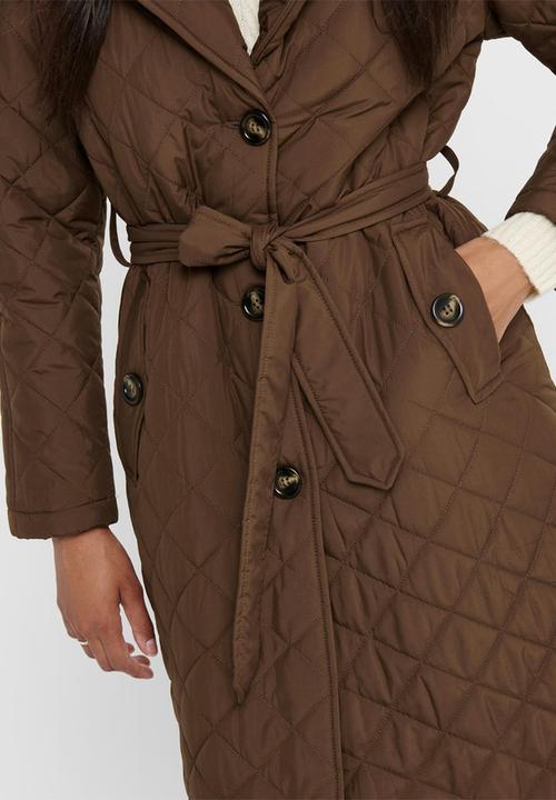 Jacqueline de Yong - Tora long quilt trenchcoat - brown 