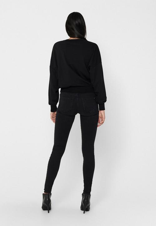 Jacqueline de Yong - Gianna life long sleeve oversized sweat - black