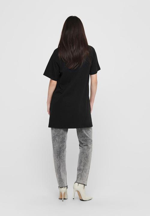 Jacqueline de Yong - Kris life short sleeve oversize top - black