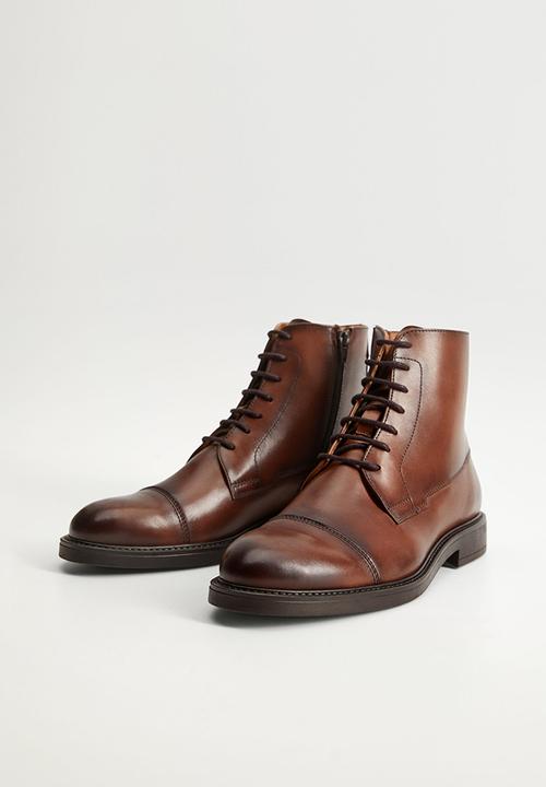 MANGO - Ankle boots puntera - brown