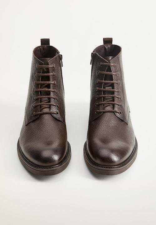 MANGO - Ankle boots bombeado - brown