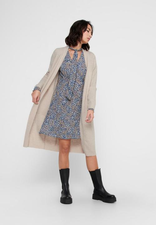 Jacqueline de Yong - Firez long sleeve long cardigan knit - neutral