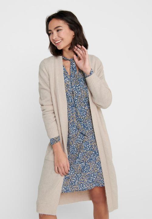 Jacqueline de Yong - Firez long sleeve long cardigan knit - neutral