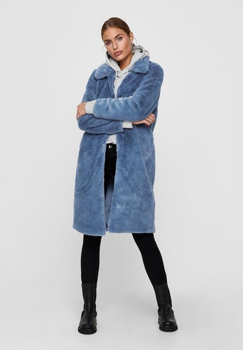 Jacqueline de Yong - Vivienne faux fur long - blue 